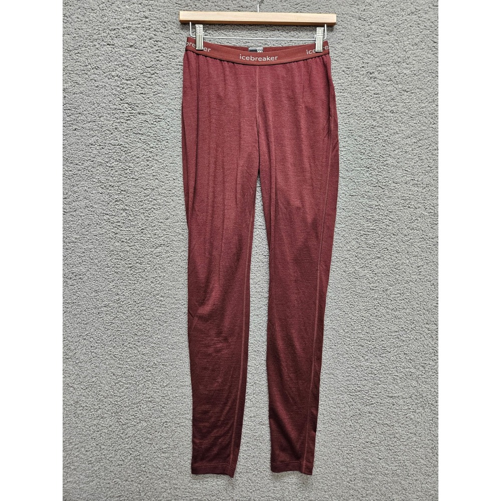 Icebreaker Merino 200 Oasis Leggings S Burgundy Base Layer Thermal Pants